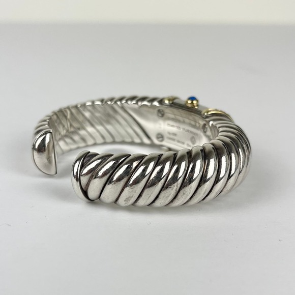 David Yurman Waverly Cable Cuff Watch Diamond MOP Gold Sterling Silver T209-M - Picture 10 of 11